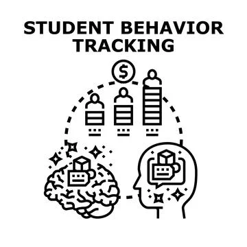 Student behavior tracking concept for progress monitoring Stock Illustration