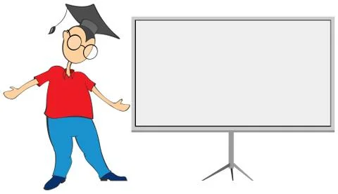 Student blackboard copyspace Stock Illustration