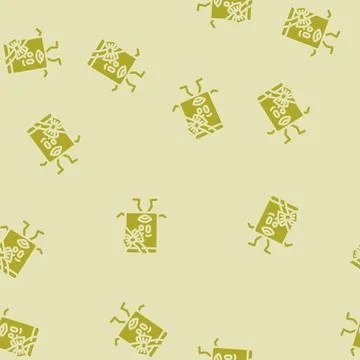 Student book character glyph vector seamless pattern Stock Illustration