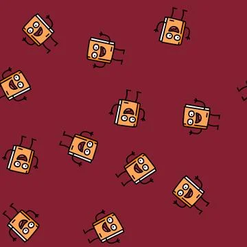 Student book character vector seamless pattern Stock Illustration
