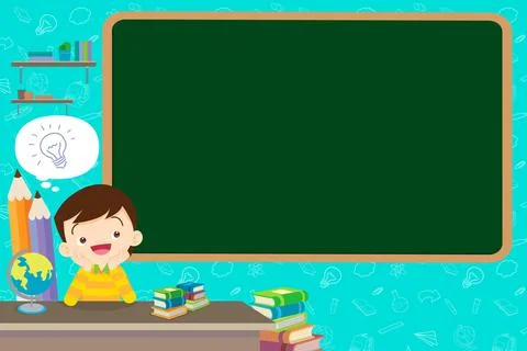 Student boy and backboard for template Stock Illustration
