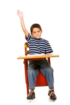 Student: boy has answer to question Stock Photos