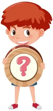 Student boy holding basic math symbol or sign cartoon character isolated on w Stockillustratie