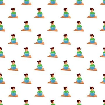 Student boy reading book seamless pattern Illustrazione stock