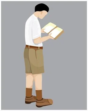 The student boy reading the book vector design. Stock Illustration