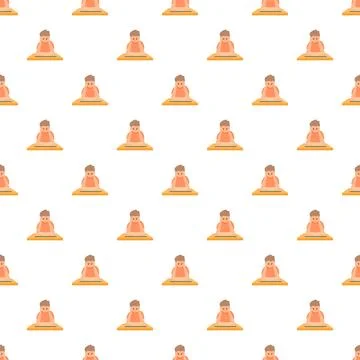 Student boy sitting at school desk seamless pattern Stock Illustration