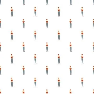 Student boy standing reading book seamless pattern Stock Illustration