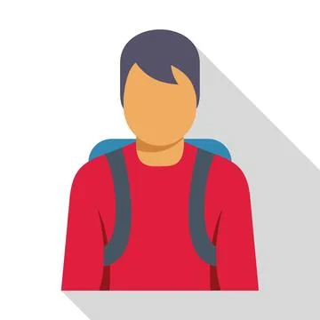 Student carrying backpack going to school or university education icon Stock Illustration