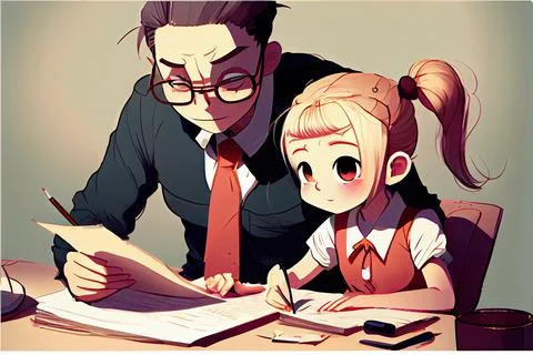 Student cartoon Studying in front of the computer in the classroom 002 Teac.. イラスト素材