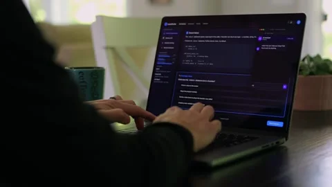 Student Caught Using Prohibited AI on Laptop Stock Footage 333414641