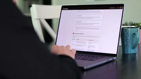 Student Caught Using Prohibited AI on Laptop Stock Footage 333414647