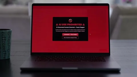 Student Caught Using Prohibited AI on Laptop Stock Footage 333414649