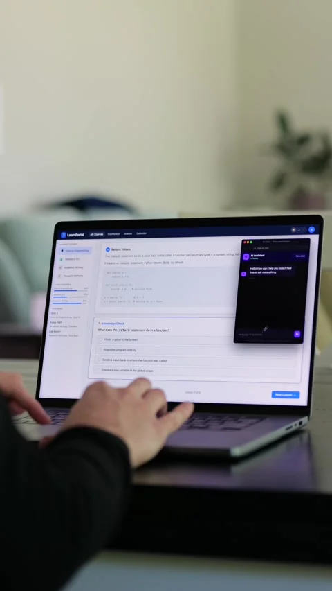 Student Caught Using Prohibited AI on Laptop Stock Footage 333414653