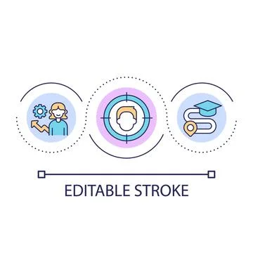 Student-centered learning loop concept icon 库存插图