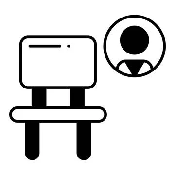 Student Chair Dualtone Icon Stock Illustration