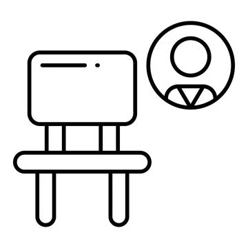 Student Chair Line Icon Stock Illustration