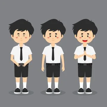 Student Character with Expression Stock Illustration