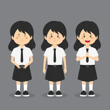 Student Character with Expression Stock Illustration
