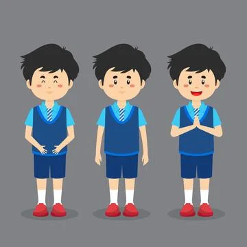 Student Character with Expression Stock Illustration