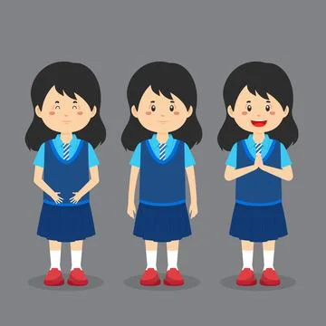 Student Character with Expression Stock Illustration