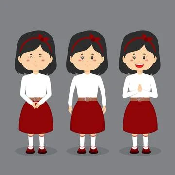 Student Character with Expression Stock Illustration