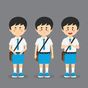 Student Character with Expression Stock Illustration