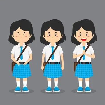 Student Character with Expression Stock Illustration