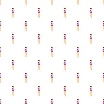 Student character holding globe seamless pattern Stock-Illustration
