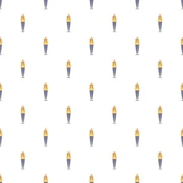 Student character illustration creating seamless education pattern Ilustração Stock