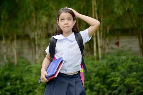 Student Child Memory Problems Wearing School Uniform 스톡 사진