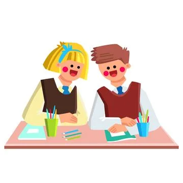 Student children in a classroom vector 스톡 일러스트