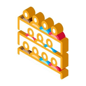 Student Class at Desks isometric icon vector illustration Stock Illustration