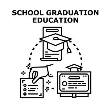 Student completing academic steps for graduation success Stock Illustration