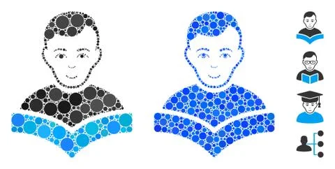 Student Composition Icon of Round Dots Illustrazione stock