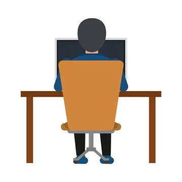 Student with computer Stock Illustration