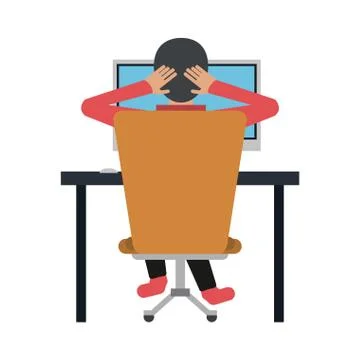Student with computer Stock Illustration