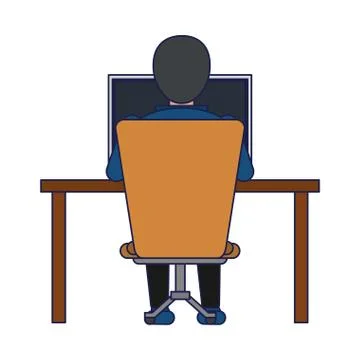 Student with computer Stock Illustration