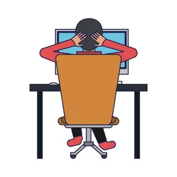Student with computer Stock Illustration