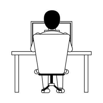 Student with computer Stock Illustration