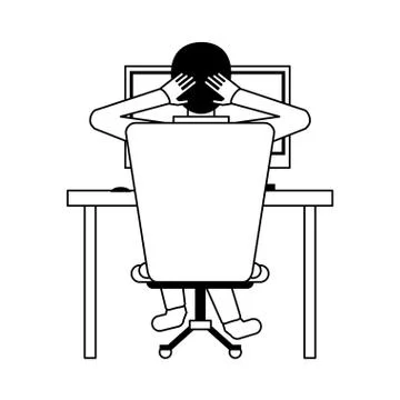 Student with computer Stock Illustration