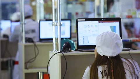 Student Computer Presentation Lab Place Back View Stock Footage 117210091