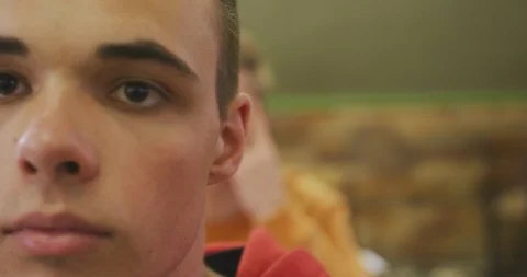 Student concentrating in high school class Stock Footage 124992392