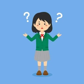 Student Confused with Question Mark Stock Illustration