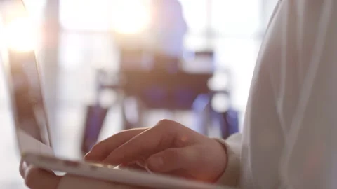 Student Controlling Android Via Laptop Stock Footage 141984950