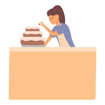 Student cook icon cartoon vector. Online cooking Stock Illustration