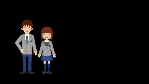 Student Couple explaining, Alpha channel, Left position- Blazer Stock Footage 71352997