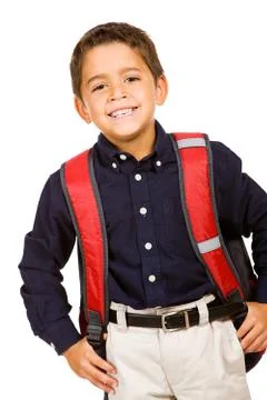 Student: cute student ready for school Stock Photos