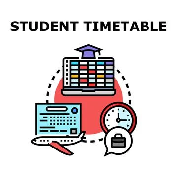 Student daily schedule planning and education management Stock Illustration