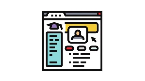 Student dashboard education platform color icon animation Stock Footage 326117530