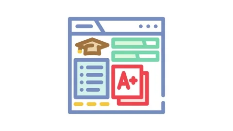 Student dashboard education platform color icon animation Stock Footage 327257664